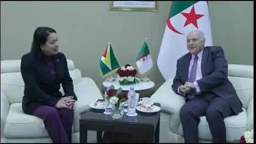 السيّد عطاف يستقبل السفيرة والمندوبة الدائمة لدولة غويانا لدى منظمة الأمم المتحدة